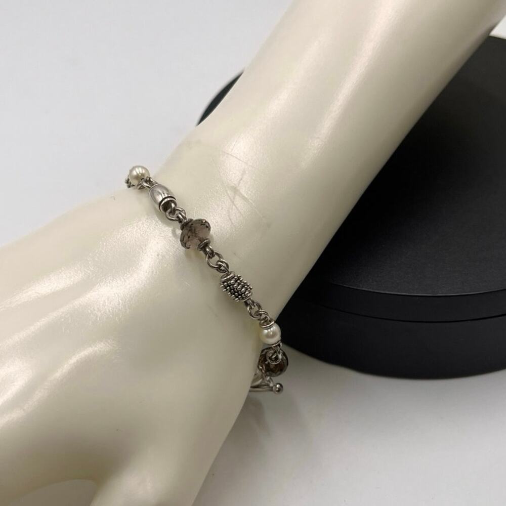 Michael Dawkins 925 Sterling 14K Rondel Bead fresh Water Pearl Toggle
Bracelet‎